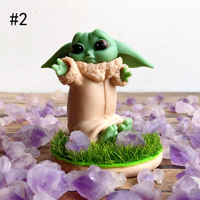 Cute Baby Yoda With Lavender Amethyst Stone Free Form