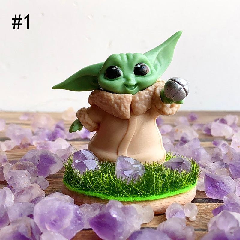 Cute Baby Yoda With Lavender Amethyst Stone Free Form