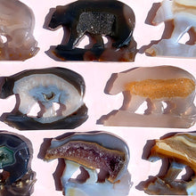 Load image into Gallery viewer, Druzy Agate Bear Carving