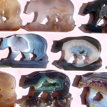 Load image into Gallery viewer, Druzy Agate Bear Carving