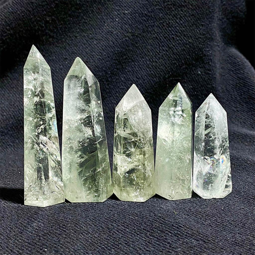 Natural Prasiolite Crystal Tower