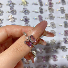 Load image into Gallery viewer, Fluorite Butterfly Adjustable Size Ring $10/3pcs