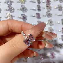 Load image into Gallery viewer, Fluorite Butterfly Adjustable Size Ring $10/3pcs