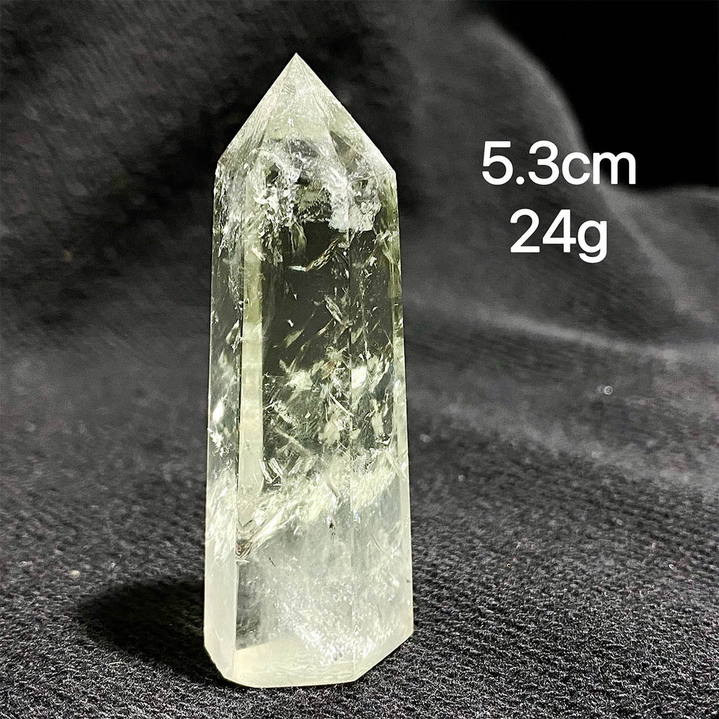 Natural Prasiolite Crystal Tower