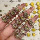 Rutilated Quartz Adjustable Size Rings $10/10PCS