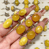 Lemon Yellow Jade Adjustable Size Rings $10/10PCS