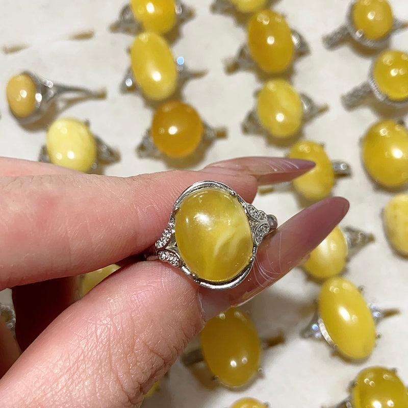 Lemon Yellow Jade Adjustable Size Rings $10/10PCS