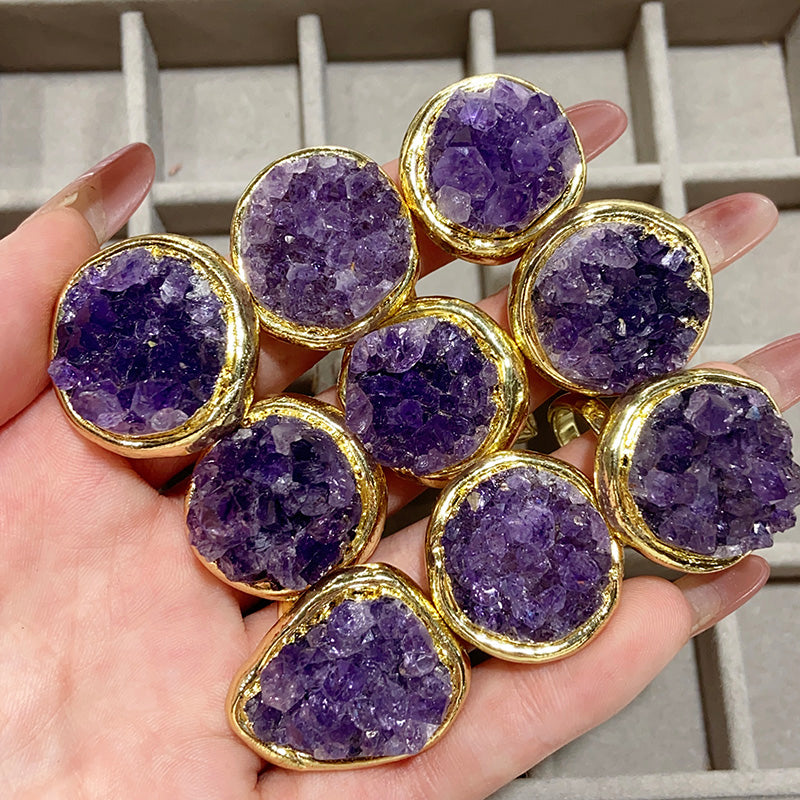 Amethyst Cluster Rings