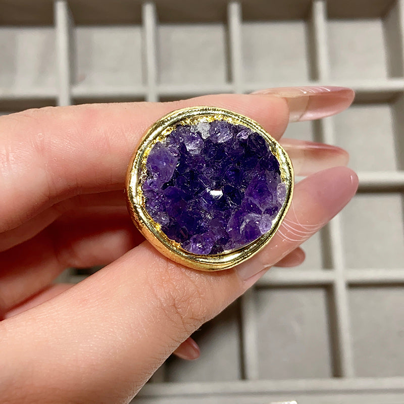 Amethyst Cluster Rings