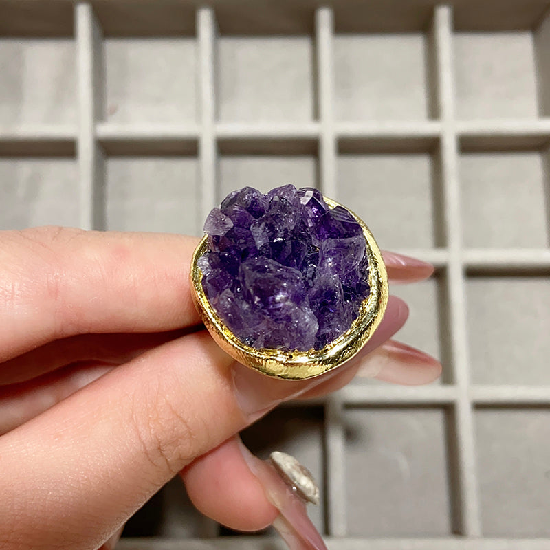 Amethyst Cluster Rings