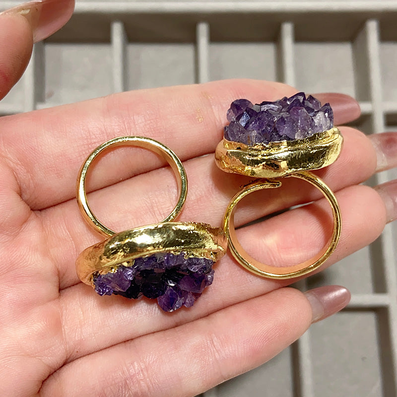 Amethyst Cluster Rings