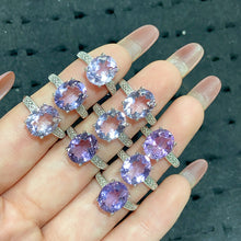 Load image into Gallery viewer, Amethyst Adjustable Size Alloy &amp; S925 Rings