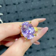 Load image into Gallery viewer, Amethyst Adjustable Size Alloy &amp; S925 Rings