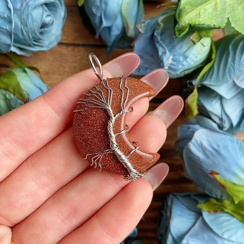 Tree Of Life Moon Pendants