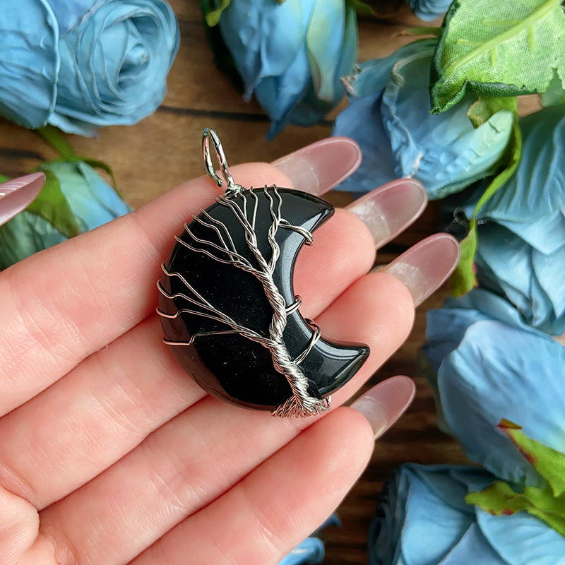 Tree Of Life Moon Pendants