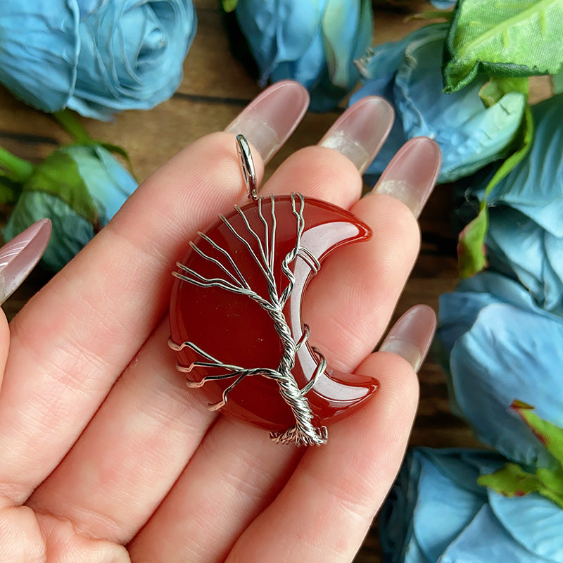 Tree Of Life Moon Pendants