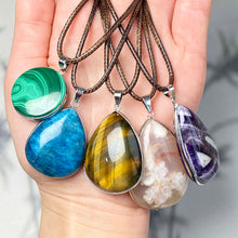 Load image into Gallery viewer, Different Materials Pendants (Malachite &amp; Blue Apatite &amp; Yellow Tiger Eye &amp; Flower Agate &amp; Dream Amethyst)