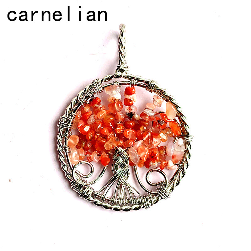 Different Materials Crystal Tree Of Life Pendants