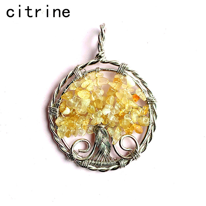 Different Materials Crystal Tree Of Life Pendants