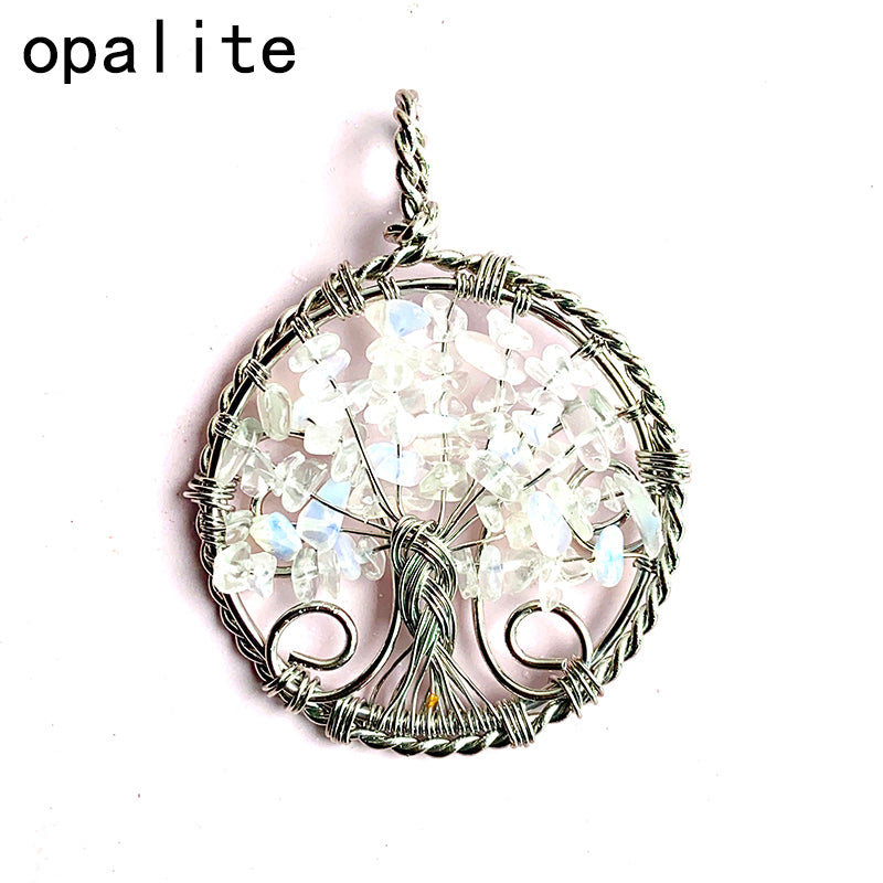 Different Materials Crystal Tree Of Life Pendants