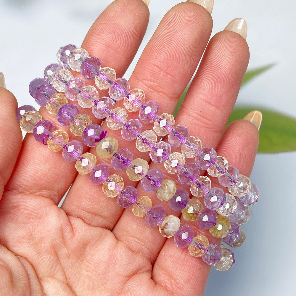 Amethyst With Citrine Beads Bracelet