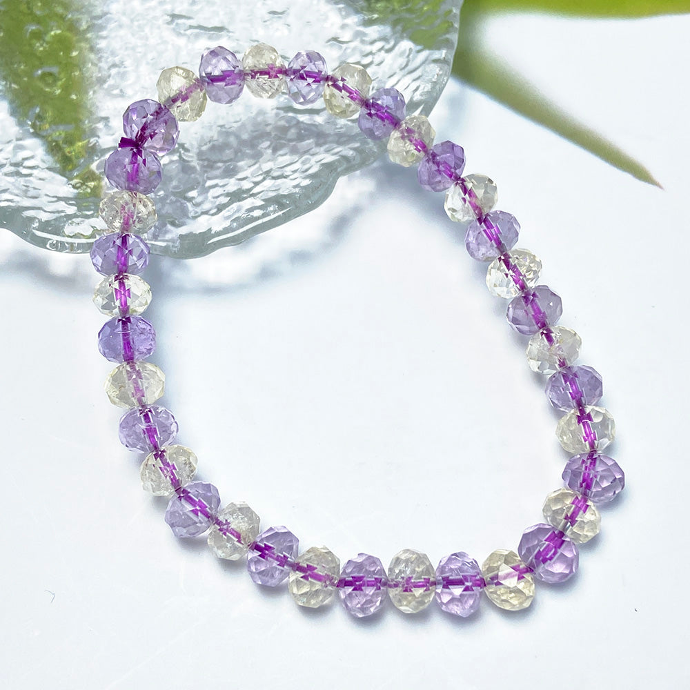 Amethyst With Citrine Beads Bracelet