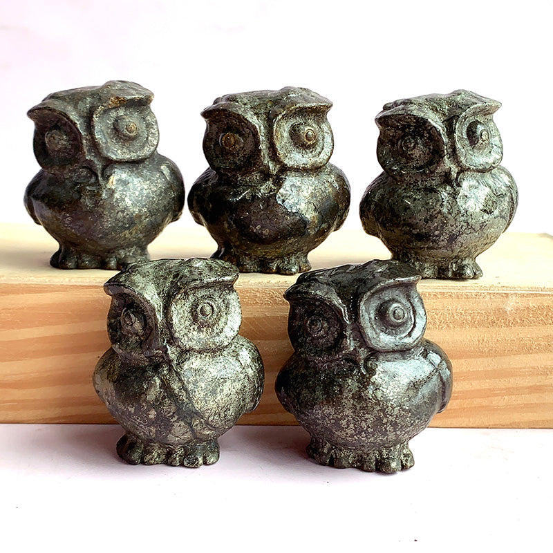 Pyrite Owl Carvings