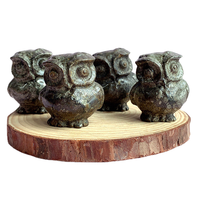 Pyrite Owl Carvings