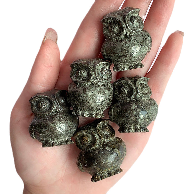 Pyrite Owl Carvings