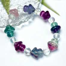 Load image into Gallery viewer, Beautiful Fluorite Mushroom Carved Bead Bracelet