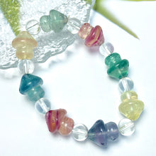 Load image into Gallery viewer, Beautiful Fluorite Mushroom Carved Bead Bracelet