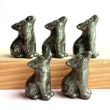 Pyrite Wolf Carvings