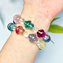 Load image into Gallery viewer, Beautiful Fluorite Mushroom Carved Bead Bracelet