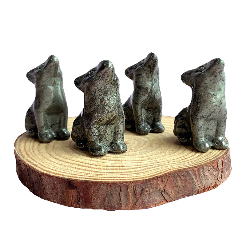 Pyrite Wolf Carvings