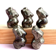 Load image into Gallery viewer, Pyrite Pregnant Woman Body Carvings