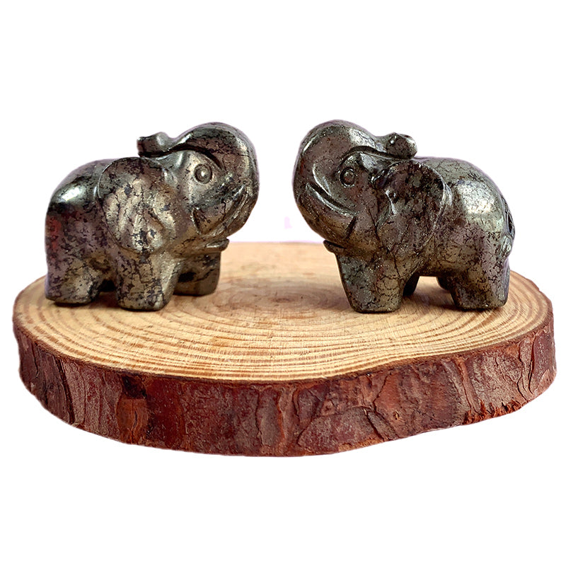 Pyrite Elephant Carvings