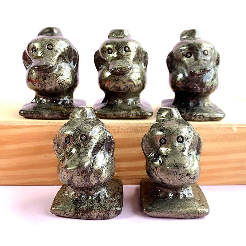 Pyrite Pekkle Duck Carvings