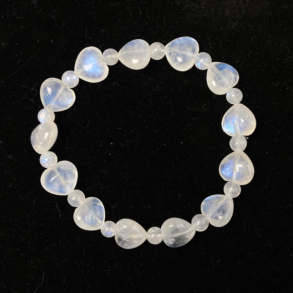 Blue Monstone Heart Shaped Beads Bracelet