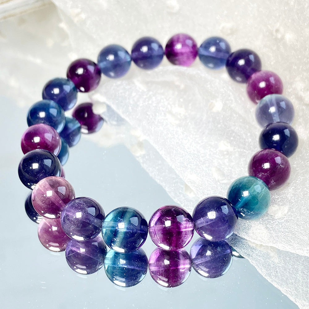 Unicorn Fluorite Round Beads Bracelet