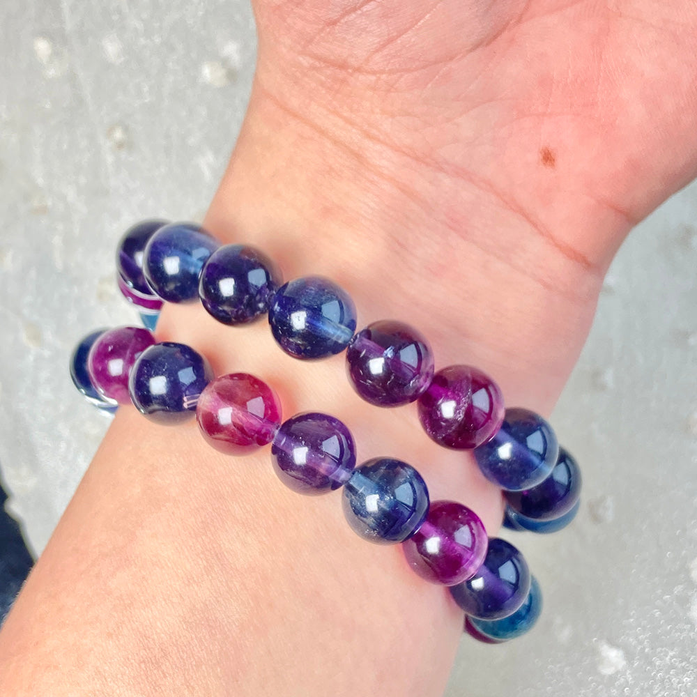 Unicorn Fluorite Round Beads Bracelet