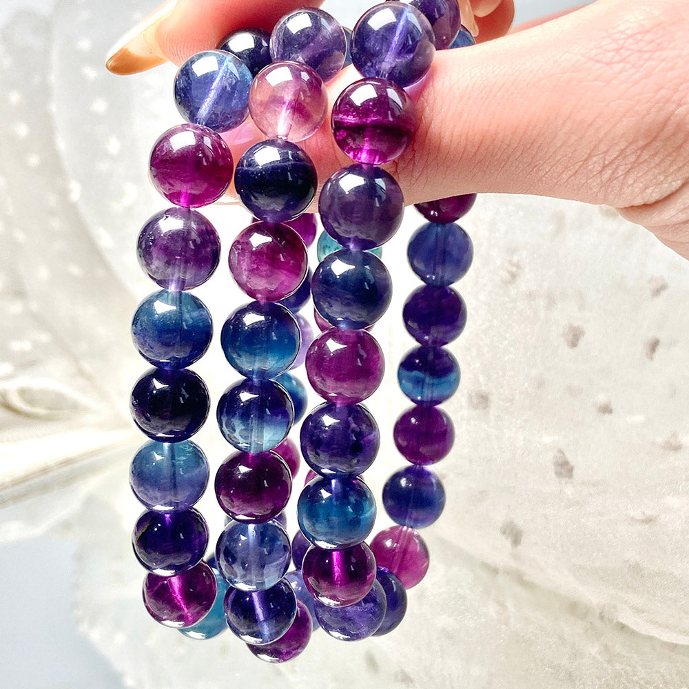 Unicorn Fluorite Round Beads Bracelet