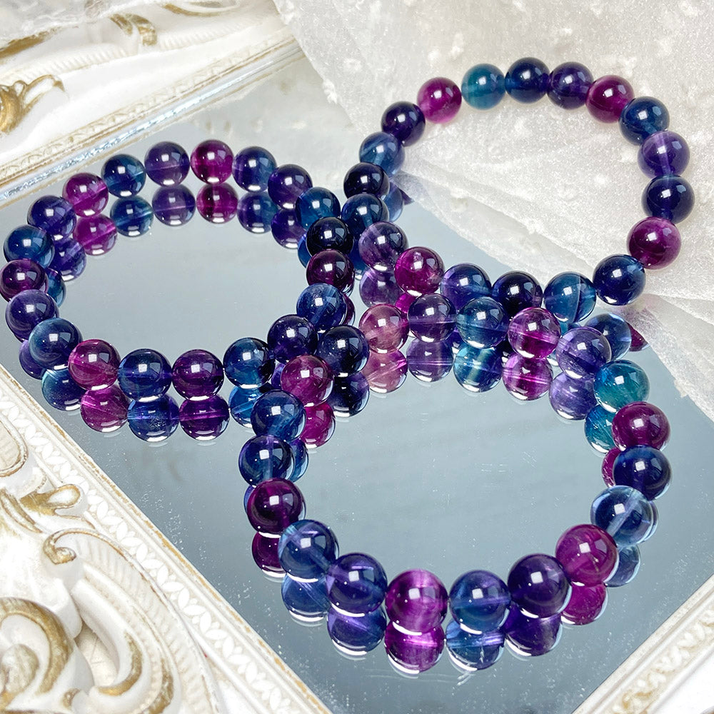 Unicorn Fluorite Round Beads Bracelet