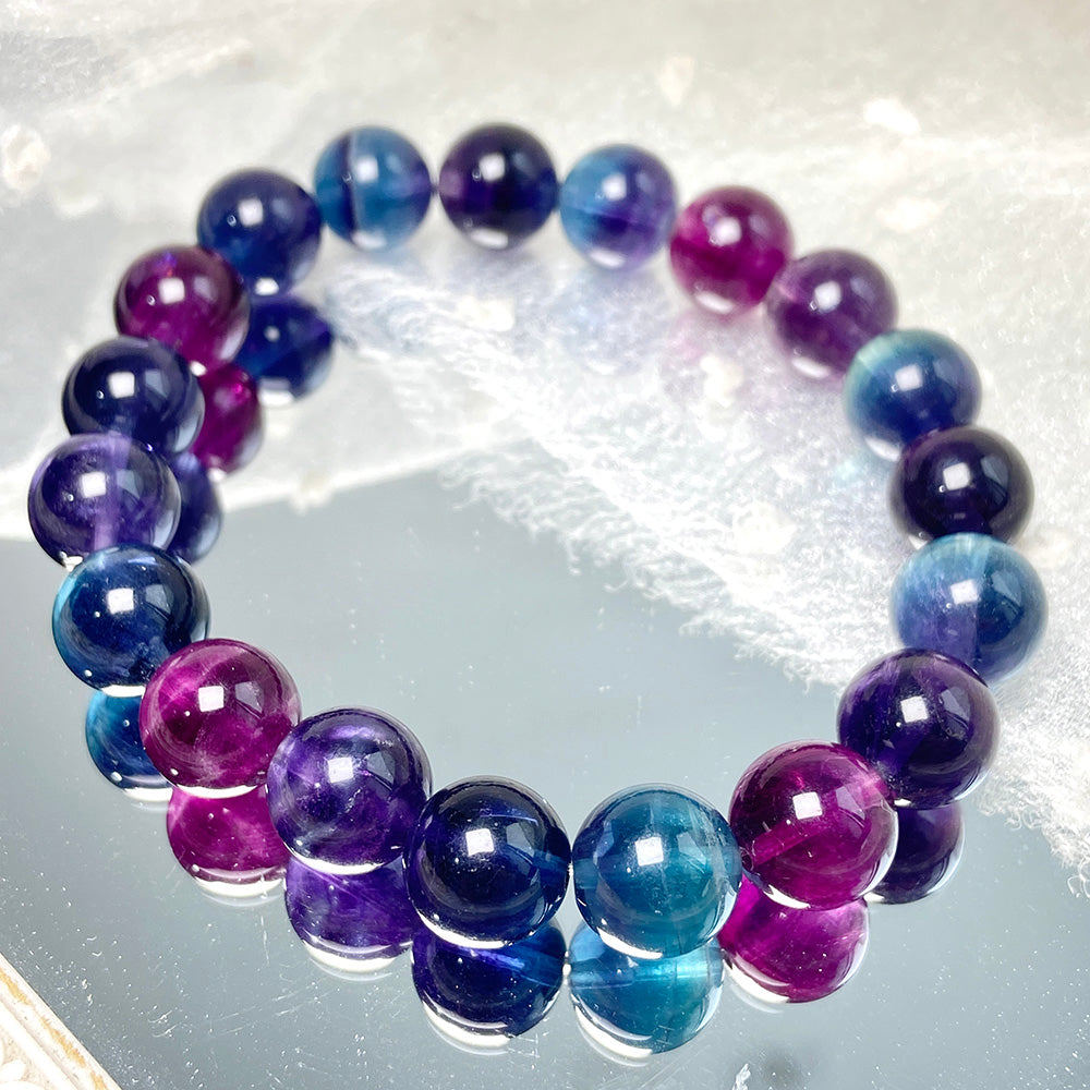 Unicorn Fluorite Round Beads Bracelet