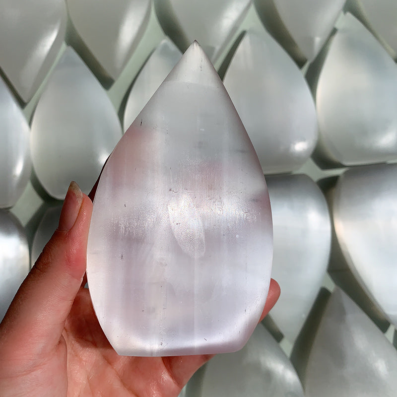 White Selenite Flame /Water Drop