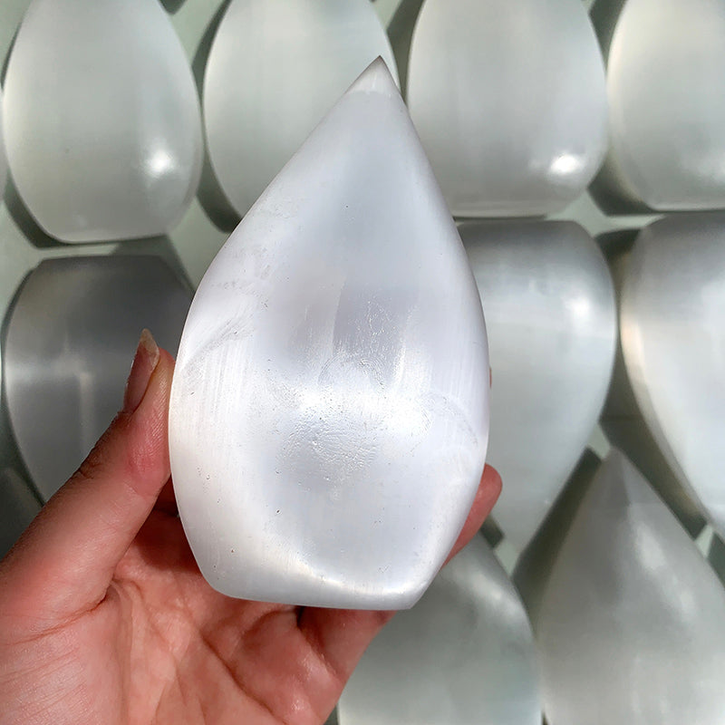 White Selenite Flame /Water Drop