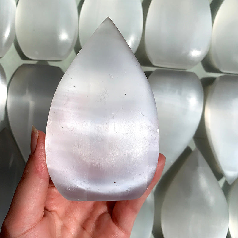 White Selenite Flame /Water Drop