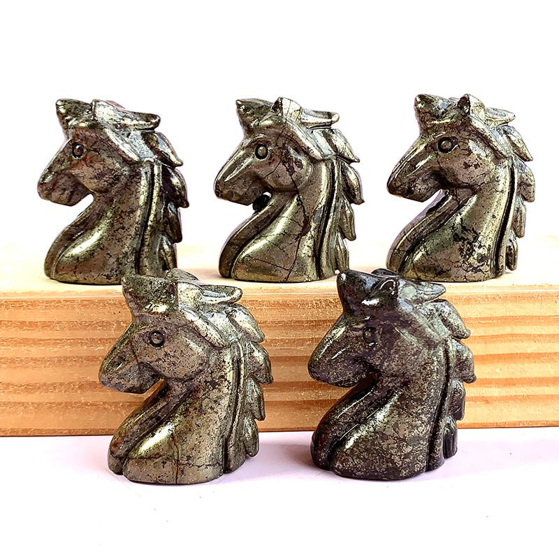 Pyrite Unicorn Carvings