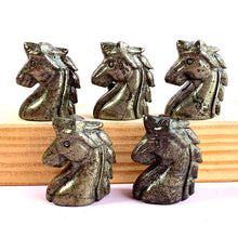 Load image into Gallery viewer, Pyrite Unicorn Carvings