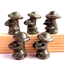 Load image into Gallery viewer, Pyrite Mushroom Carvings