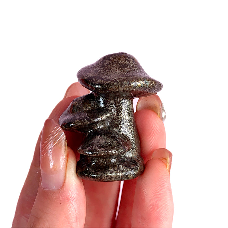 Pyrite Mushroom Carvings